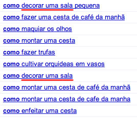 exemplo de queries no webmasters tools