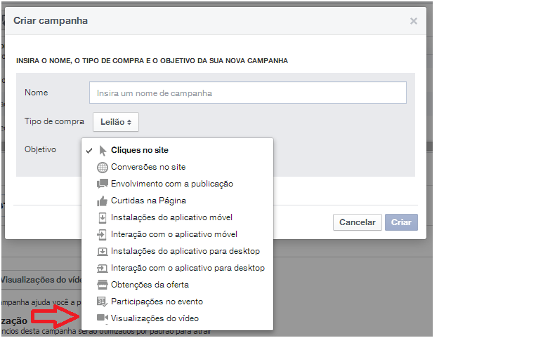 Anúncio de Vídeo com CTA no Facebook 01