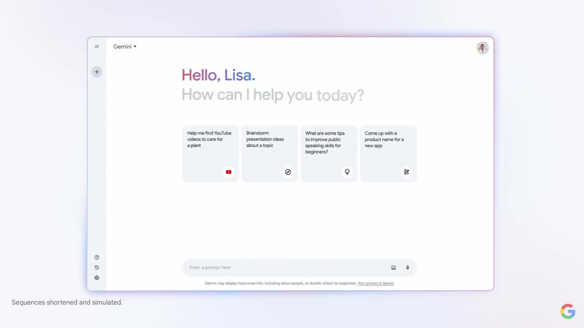 Tela Inicial Gemini Chatbot