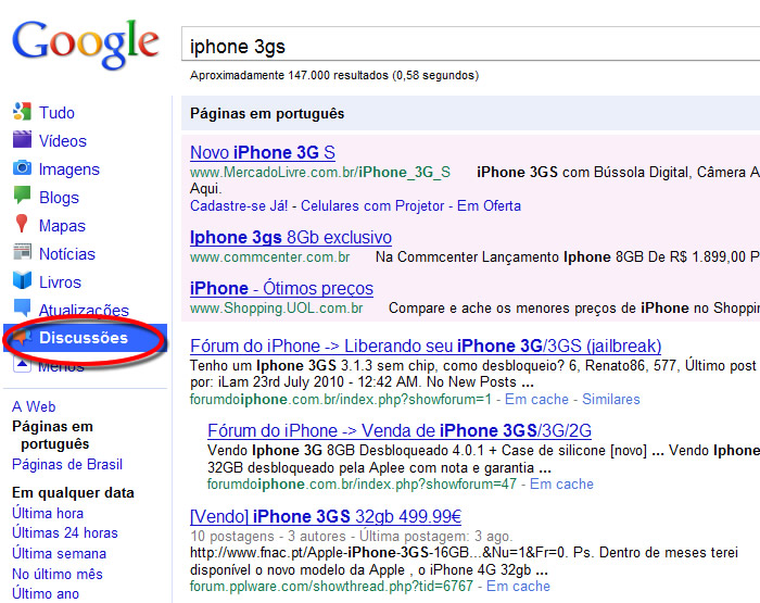Fóruns de iPhone 3GS