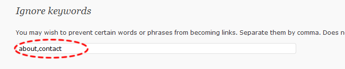 Como o SEO Smart Links ignora keywords