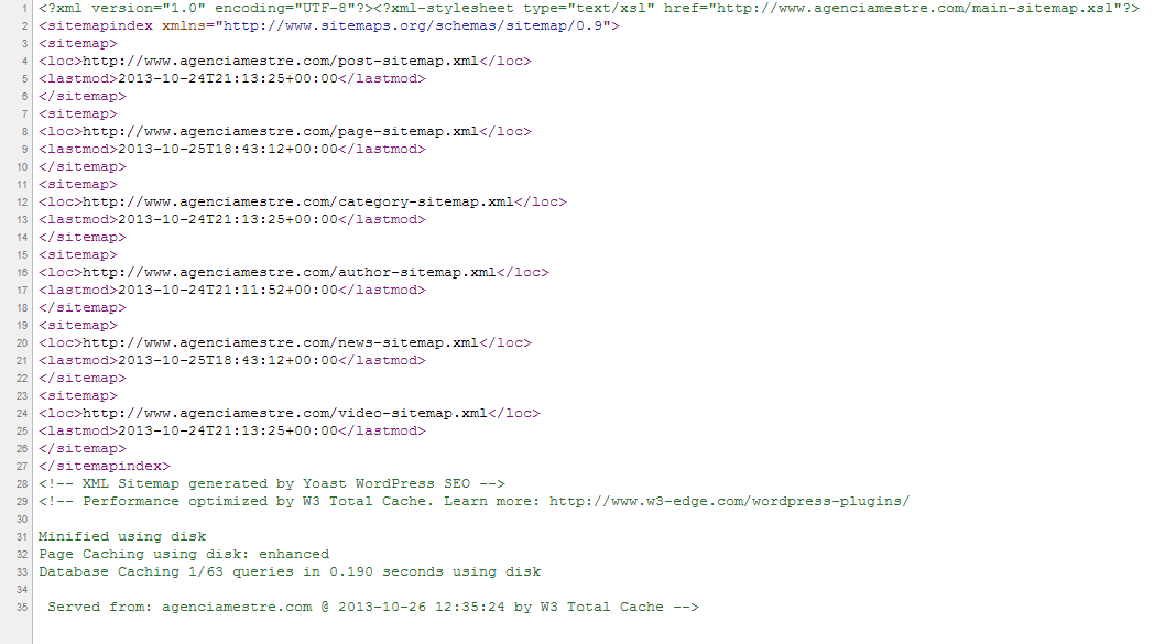 Arquivo de índice de Sitemaps
